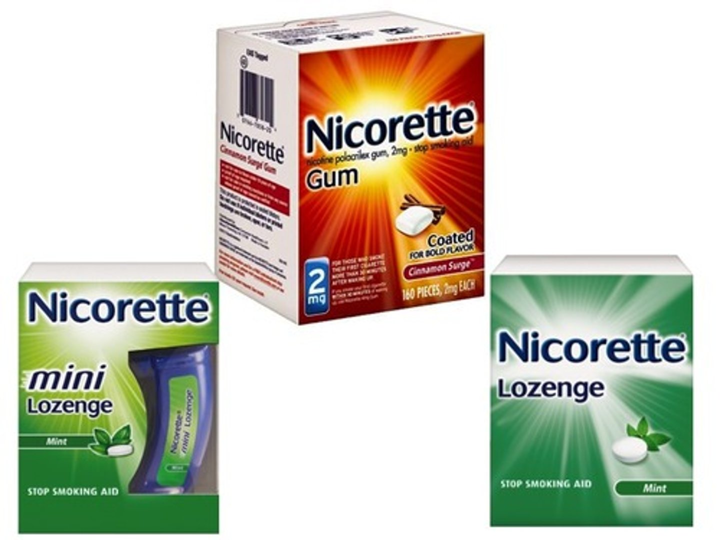 <p>- transdermal nicotine patches</p><p>- nicotine gum</p>