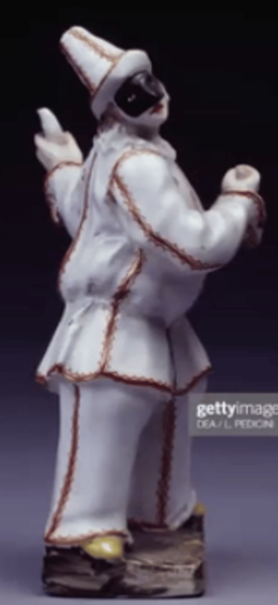 <p>A type of improvisational street theater - provided a seemingly limitless source of subjects for both porcelain modelers and painters in the 18th Century;</p>