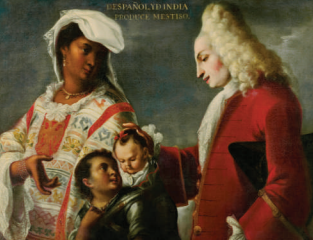 <p>Spaniard and Indian Produce a Mestizo</p>