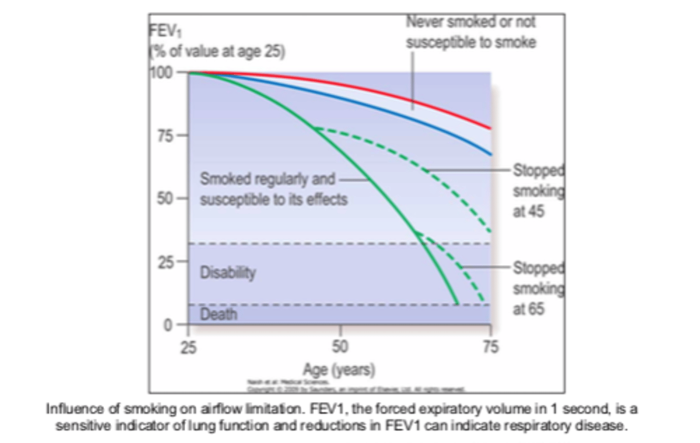 <p>- (causes) COPD</p><p>- (if you) quit</p>
