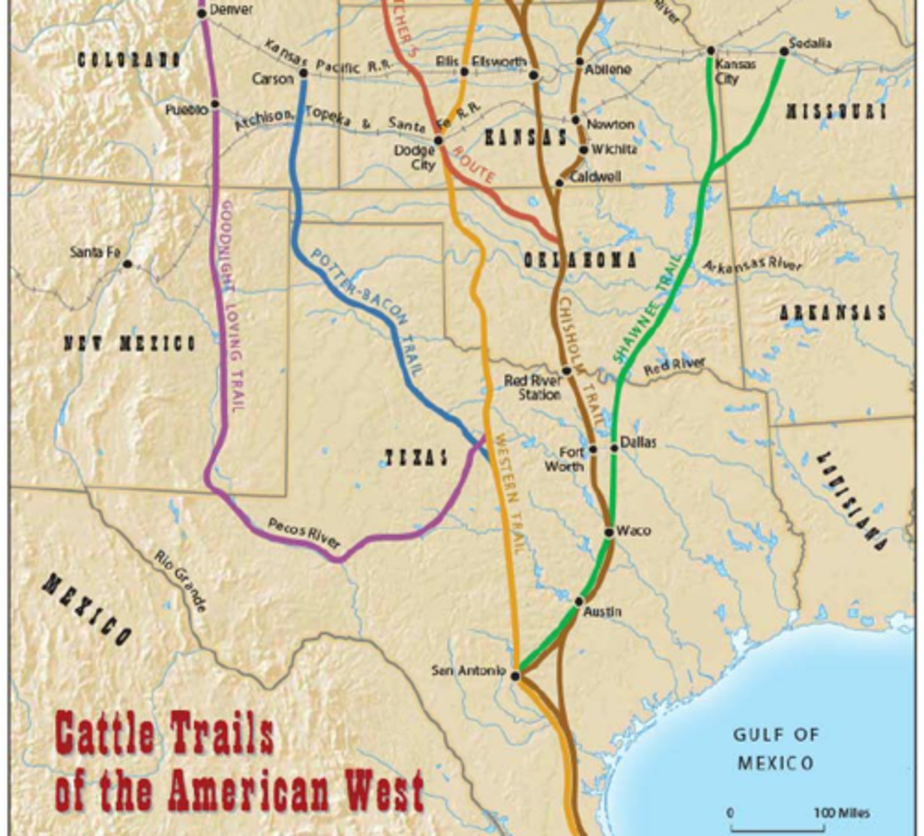 <p>a town that grew because of the cattle trade. The Chisholm Trail ended here and the railroad began here making it an important western town. Farmers sold their food and other stores and hotels provided the cowboys with food and a place to sleep.</p>