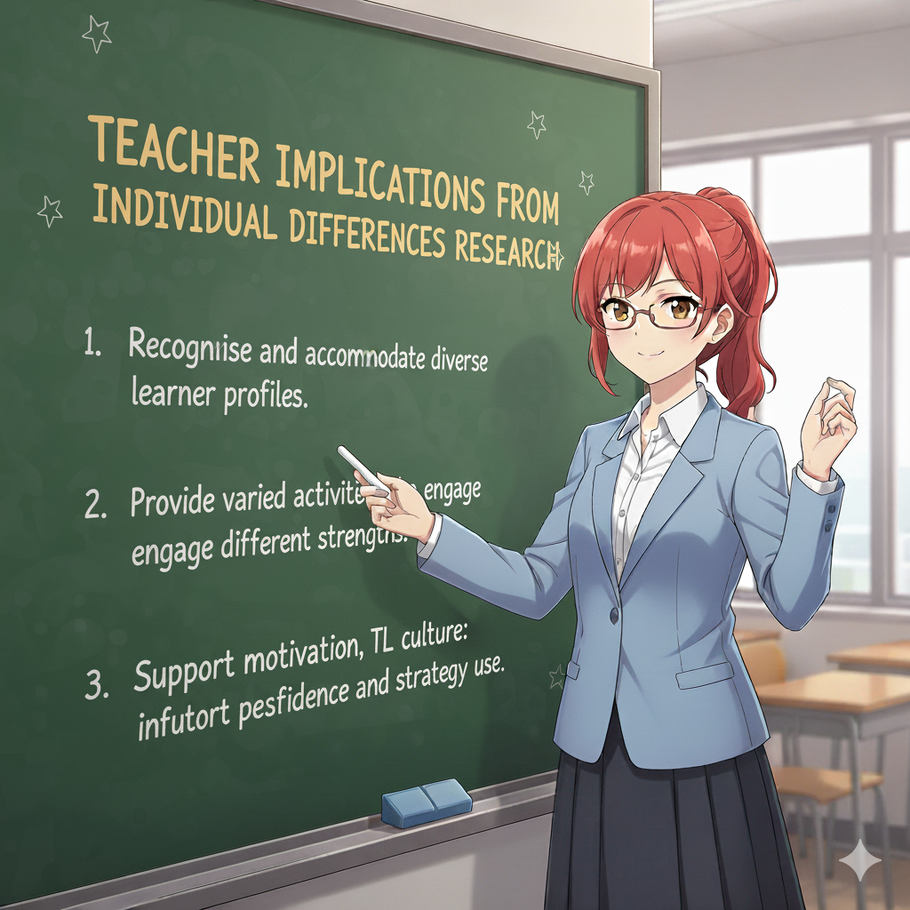 <p><strong>Teacher Implications from Individual Differences Research</strong></p>