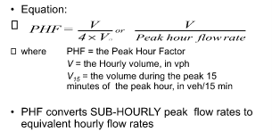 <p>What is peak hour factor</p>