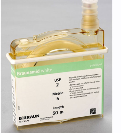 <p>ideally same suture as other animals ——> $$$$</p><p>to reduce cost:</p><ul><li><p>chromic cat gut</p></li><li><p>suture on a reel</p><ul><li><p>supramid</p><ul><li><p>braided nylon</p></li></ul></li><li><p>braunamid</p><ul><li><p>braided polyamide</p></li></ul></li></ul></li></ul><p></p>