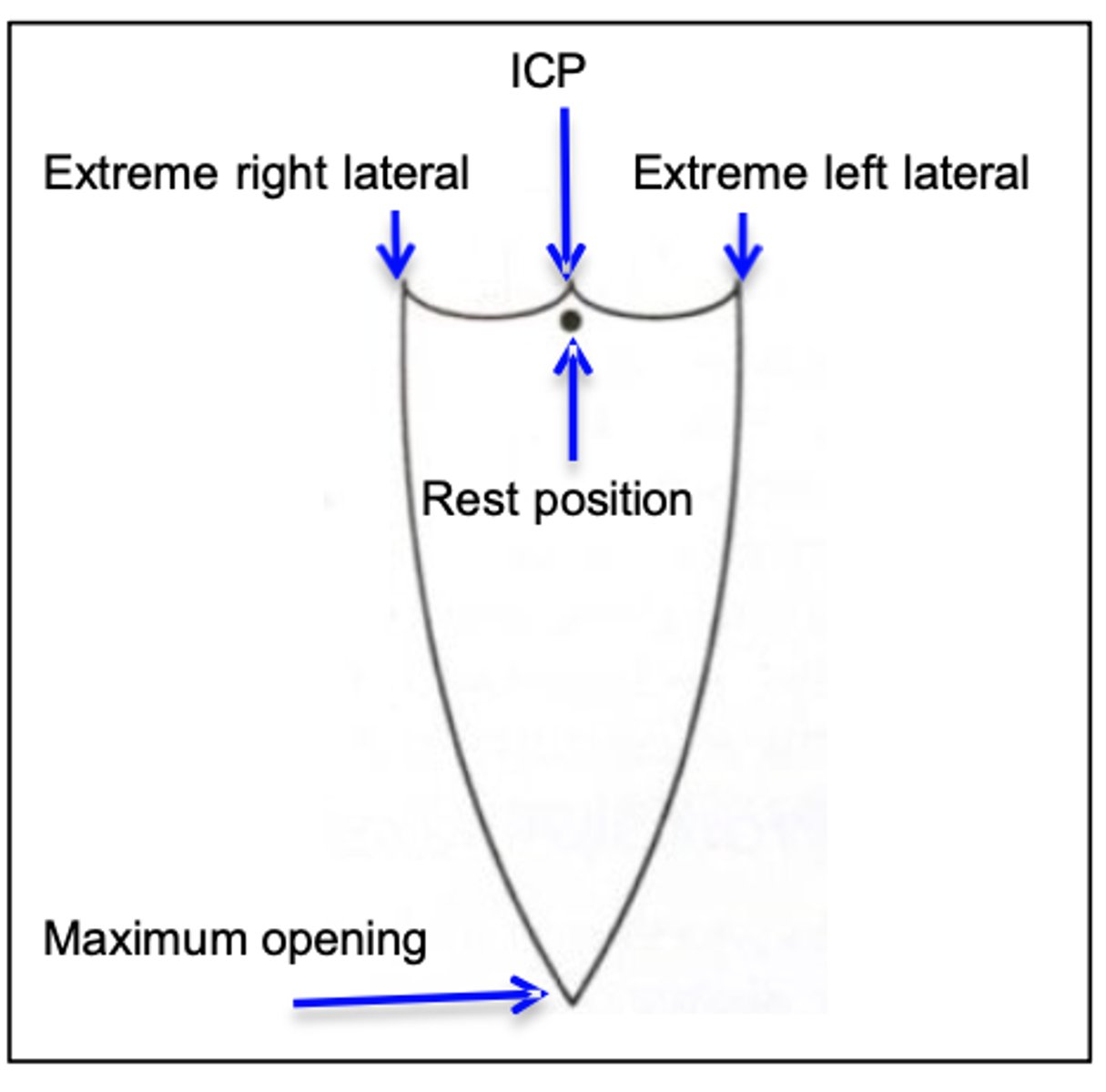 <p>This is a trajectory of how the mandible moves in what plane?</p>
