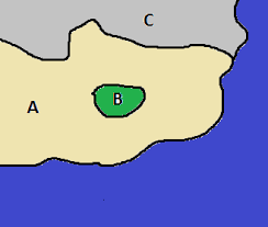 <p>Completely surrounds another, smaller state</p><p>Ex: South Africa around Lesotho</p>
