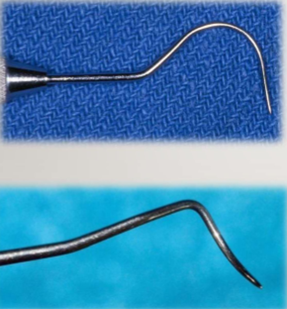 <p>This tool is used to detect plaque and calculus as well as explore for cavities, pulp exposure, etc.</p>