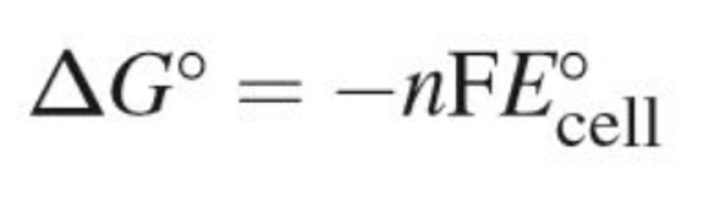 <p>delta G = -nFE</p>