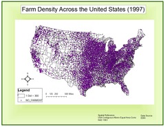 <p>Thematic map that uses dots to represent the frequency of a variable in a given area</p>