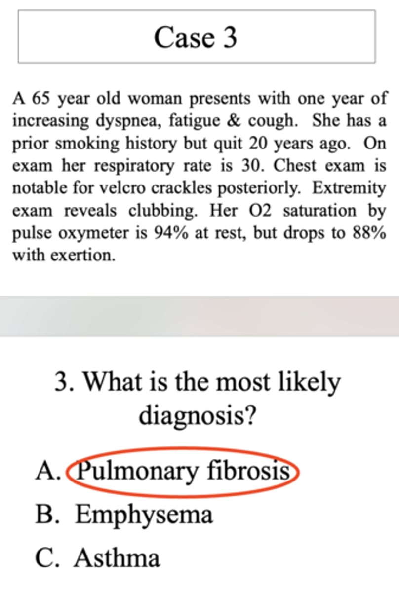 <p>A. Pulmonary fibrosis</p>