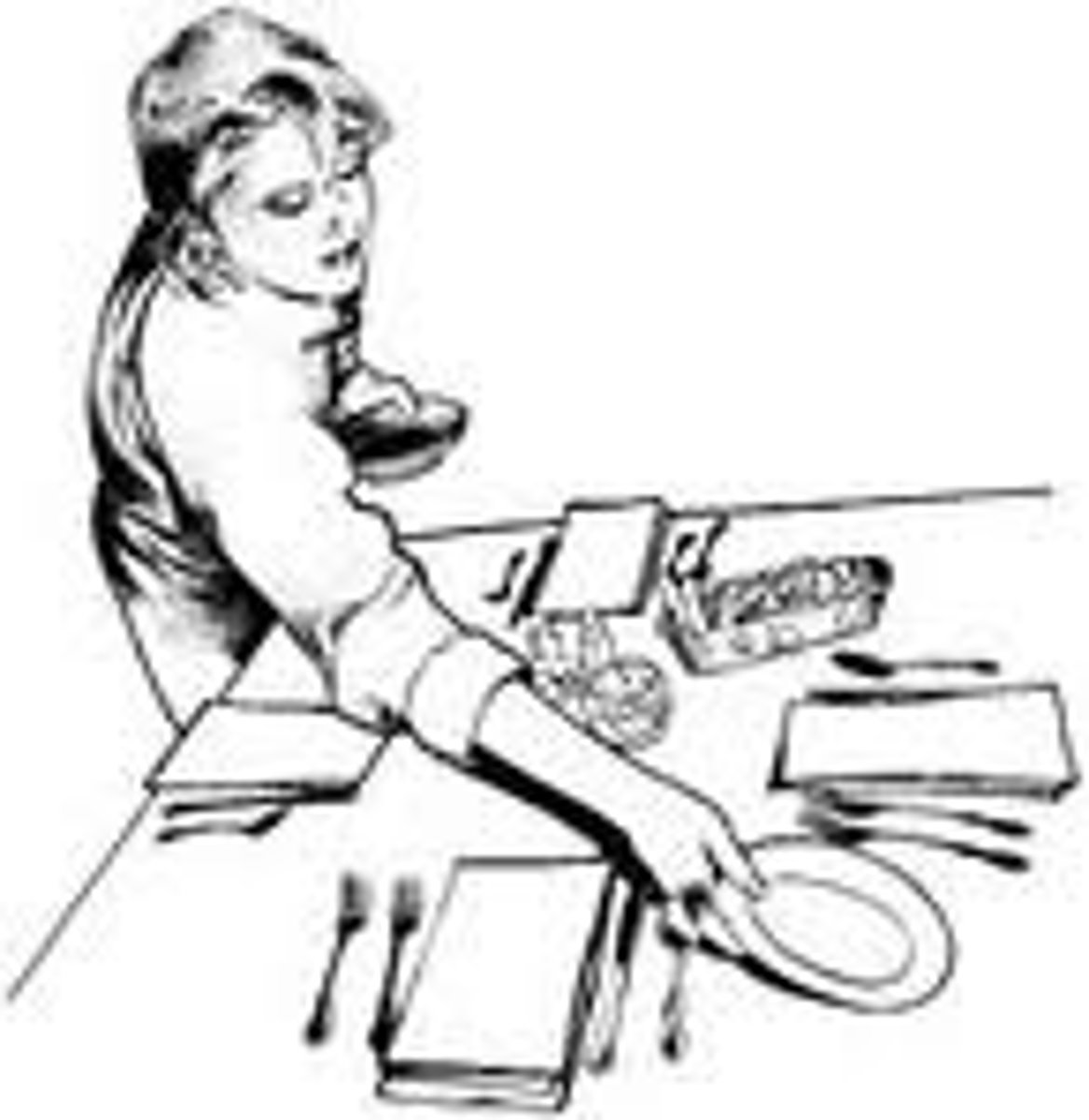 <p>den Tisch decken</p>
