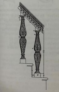 <p>(Banister) One of a set of small pillars that supports a handrail (or balustrade) on a stairway. It is also used as decoration on furniture. </p>
