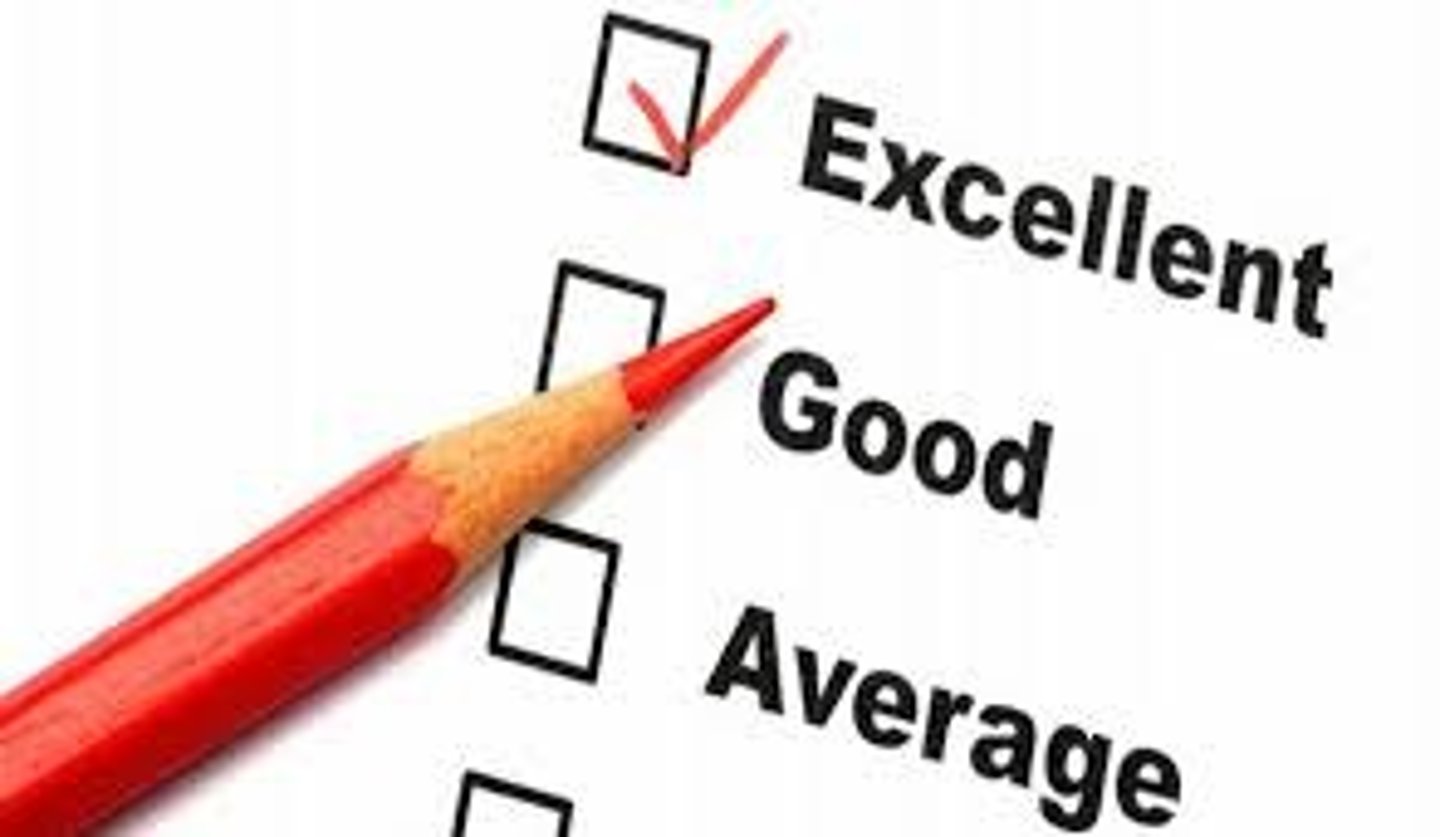 <p>how good or bad something is</p>