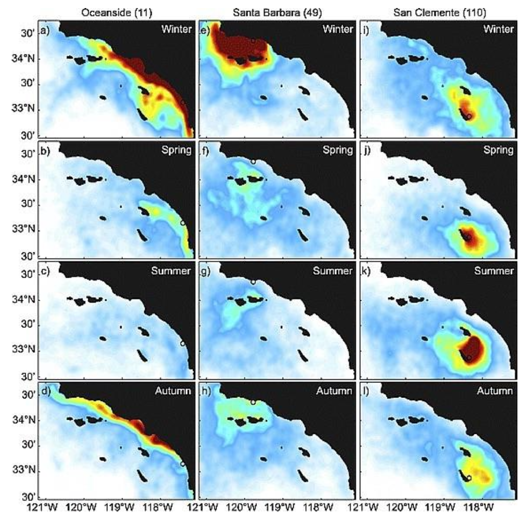 <p>Relaxation of winds and upwelling occur in the ______</p>