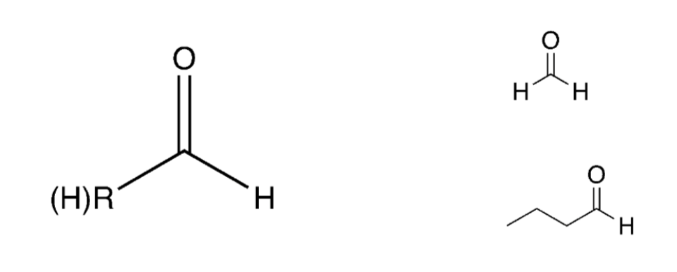 <p>Carbonyl with a hydrogen </p>