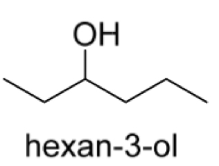 <p>Draw the stereospecific structure of  both enantiomers of hexan-3-ol from its bond-line formula shown </p>