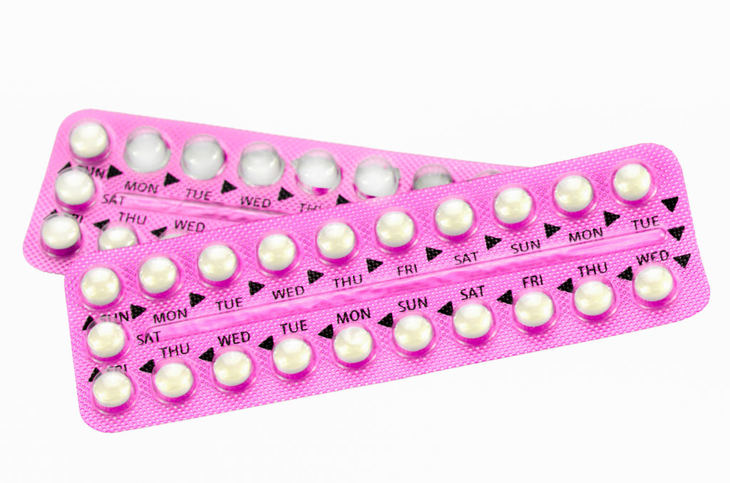 <p>It contains a combination of <strong>synthetic oestrogen and progesterone</strong> that <strong>mimics negative feedback</strong> <strong>preventing the release of FSH and LH</strong> from the pituitary gland.</p>