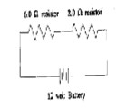 <p></p><p>What is the current in the 6 Ohm resistor shown in the \n diagram?</p>