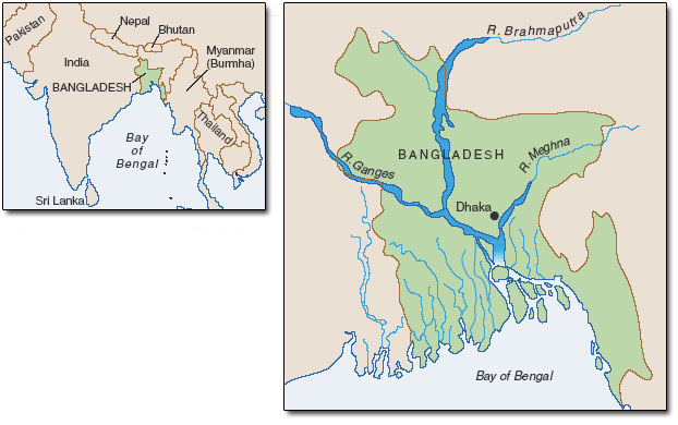 <p>Brahmaputra andGanges rivers meet and split into river delta w cutie little islands</p>