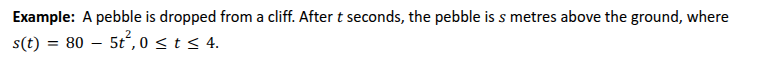 <p>a) calculate the average velocity of the pebble between the times 1 second and 3 seconds</p><p>b) calculate the average velocity of the pebble between the times 1 second and 1.5 seconds</p>