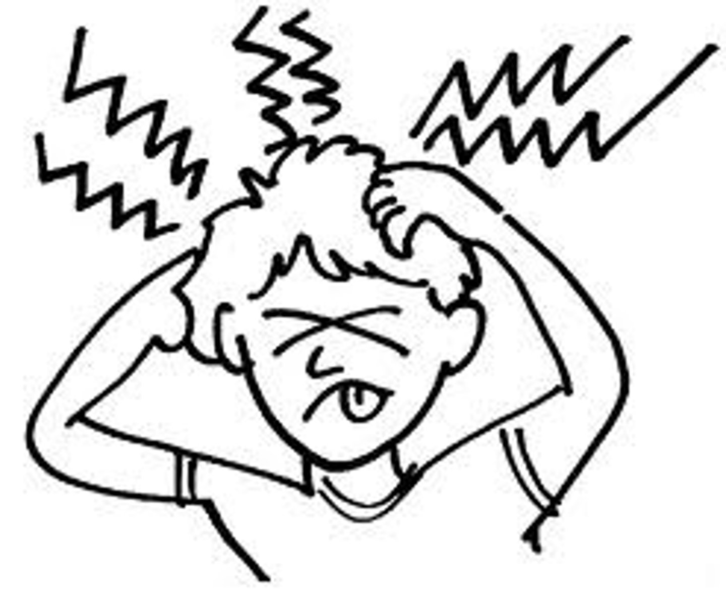 <p>(head)ache; pain</p>