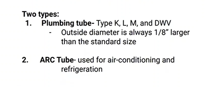 <ol><li><p>Plumbing tube</p></li><li><p>ARC tube</p></li></ol><p></p>