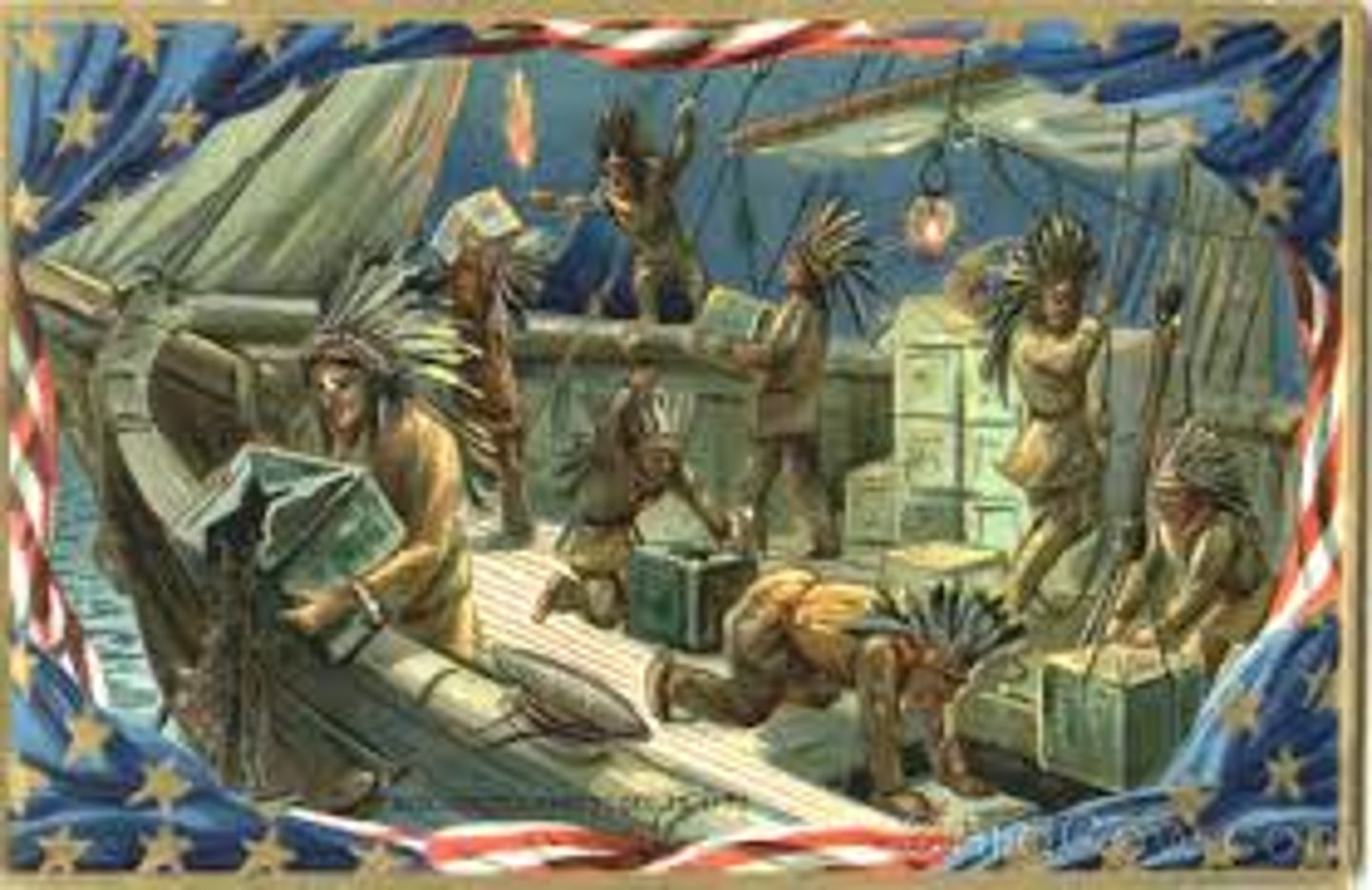 <p>when colonial leaders dressed like Native Americans and dumped the now taxed British Tea into Boston Harbor</p>