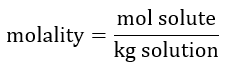 <p>The number of moles of solute per kilogram of solvent. </p>