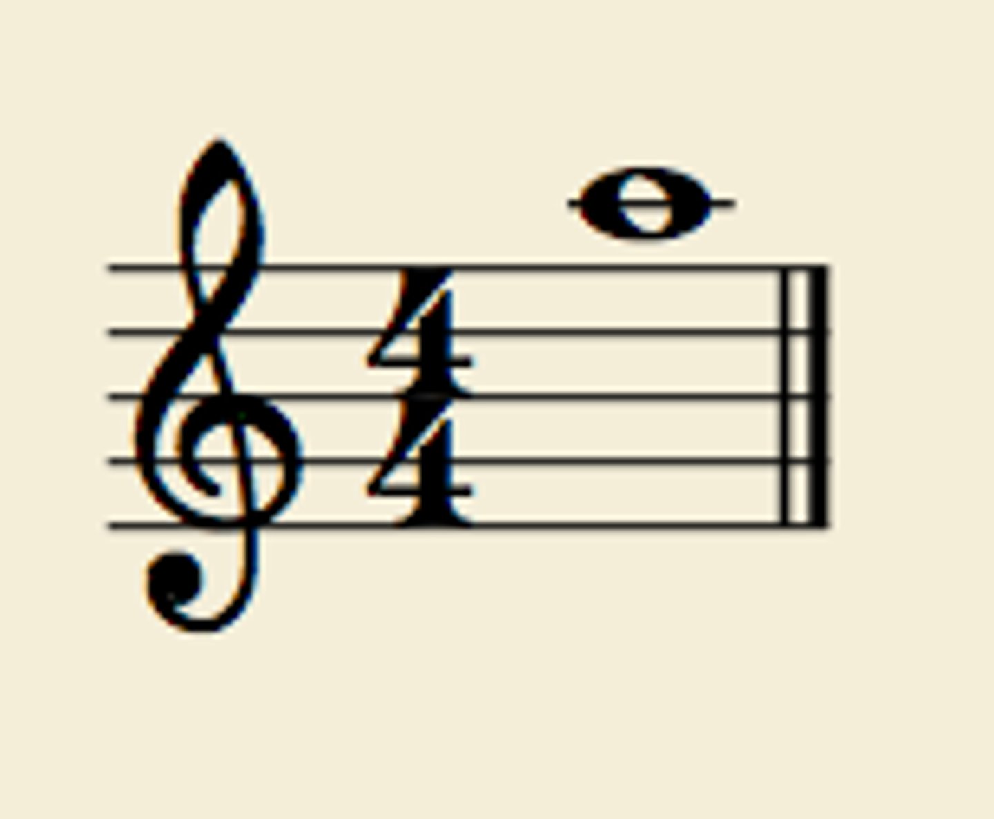 <p>A above the staff</p>