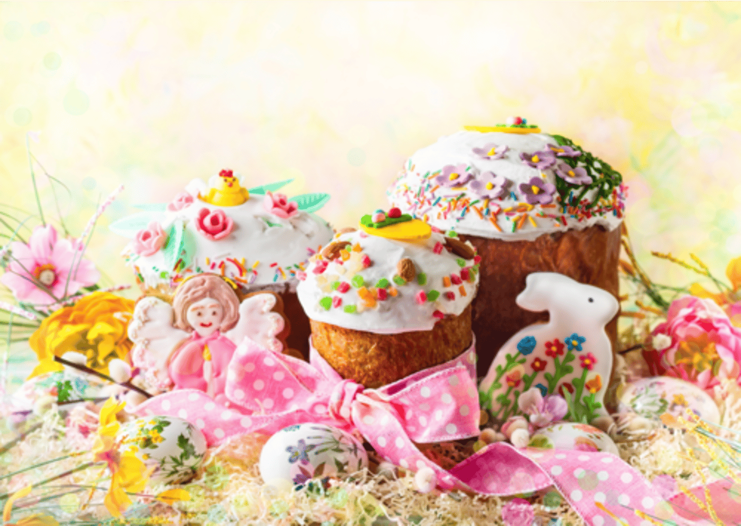 <p>cook cakes in an oven for Easter, a spring holiday</p>