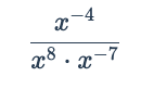 <p>What do we do with NEGATIVE exponents on both parts of the fraction?</p>