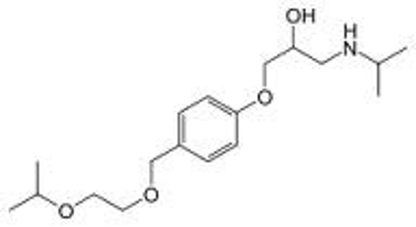 <p><strong>Brand: </strong>Zebeta</p><p><strong>Class: </strong>Beta blocker</p><p><strong>MOA:</strong> Selective inhibitor of beta1-adrenergic receptors.</p>