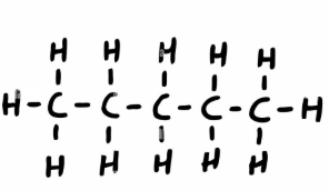 <p>Draw the skeletal structure for pentane. </p>