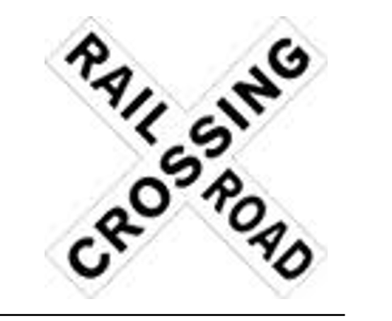<p>What does a Railroad Crossing sign warn of?</p>