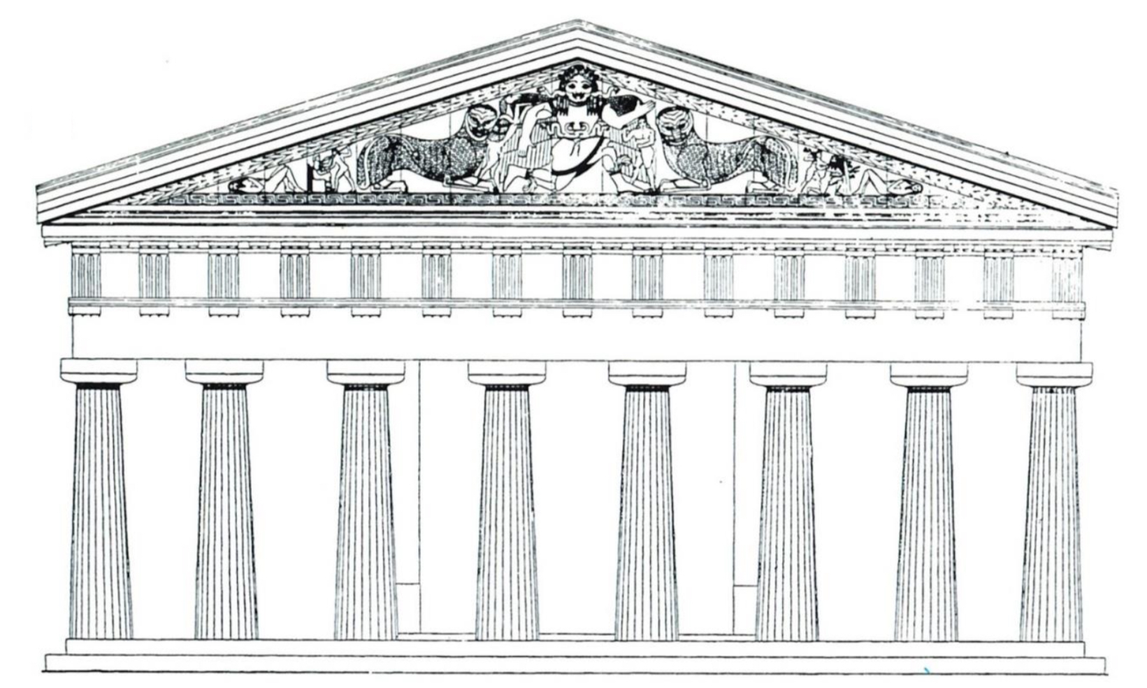 <p>What column structure is the temple?</p>
