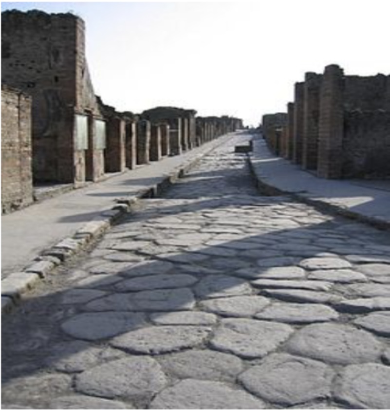 <p>Street grids, roads, sewers</p>
