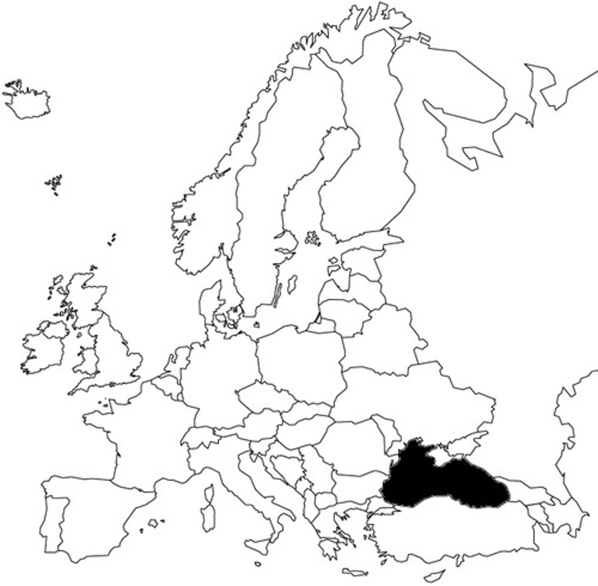 <p>a sea between Europe and Asia</p>