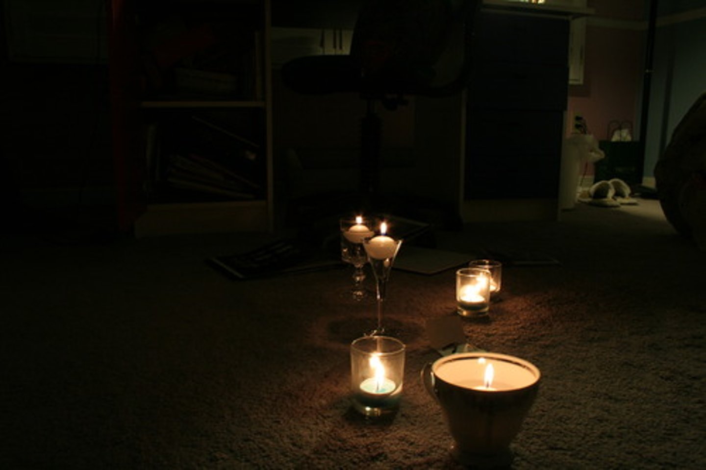 <p>not giving or having much light</p><p>e.g.: He sat in a ___ corner of the waiting room.</p>
