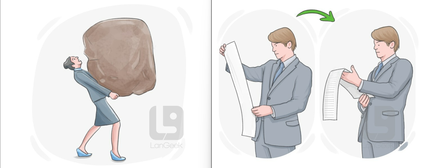 <p>revisar, experimentar una situación difícil</p>