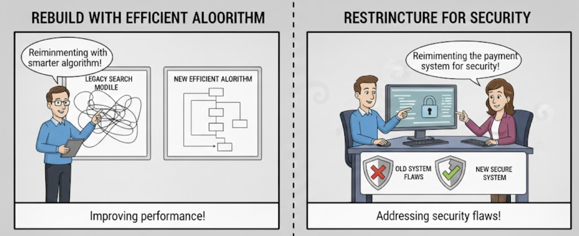 <p>To implement something again, typically in a different way or using different technology, often to improve performance or quality.</p><ul><li><p>(Thực hiện lại, tái triển khai, xây dựng lại)</p></li></ul><p><strong>Dạng liên quan:</strong></p><ul><li><p><strong>Reimplementation</strong> (Danh từ - sự tái triển khai)</p></li><li><p><strong>Reimplemented</strong> (Quá khứ/Phân từ)</p></li></ul><p></p>