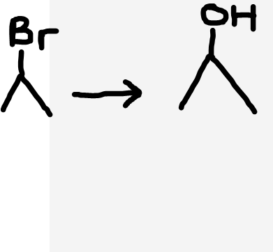 <p>Haloalkane to alcohol</p>