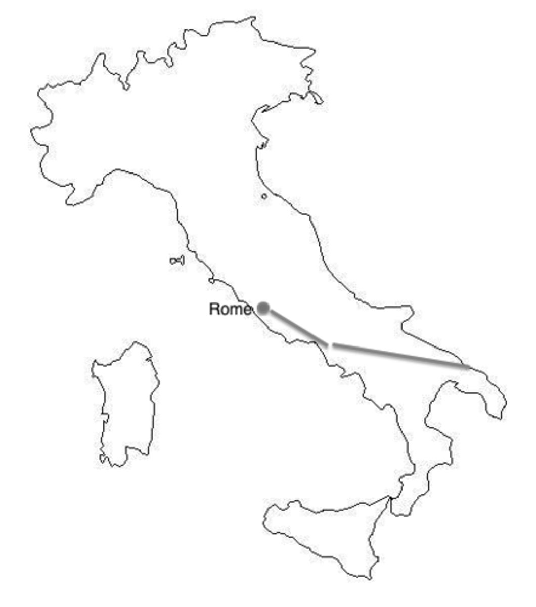 <p>The road between Roma and Brundisium; the earliest and most important road out of Rome; called the Regina Viarum, "queen of roads"</p>