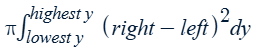 <p>Disk method with respect to y</p>