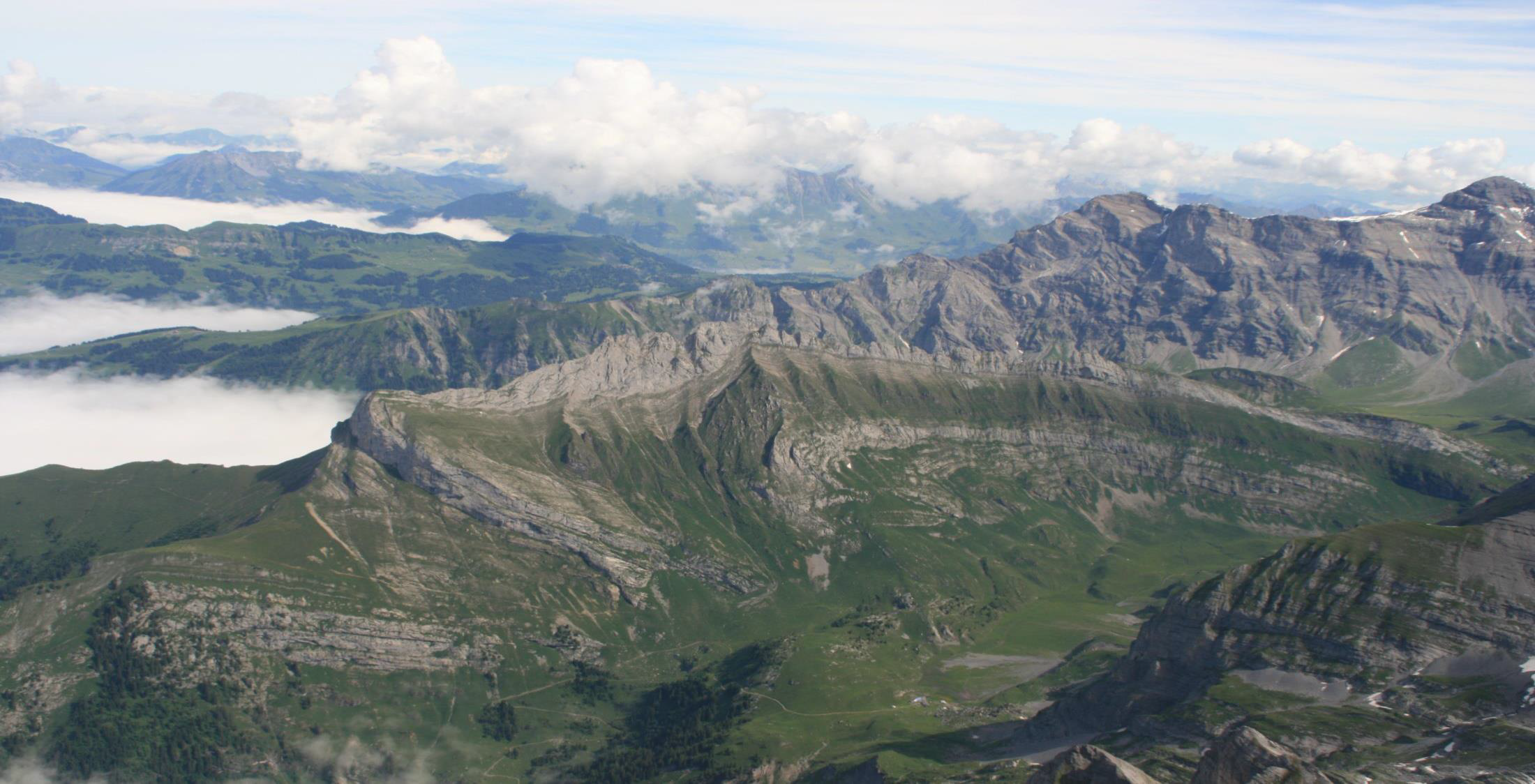 <ul><li><p>"crumpling" of the crust</p></li><li><p>Earth's crust is compressed due to tectonic forces, causing it to thicken, fold, and fault</p></li></ul><p></p>