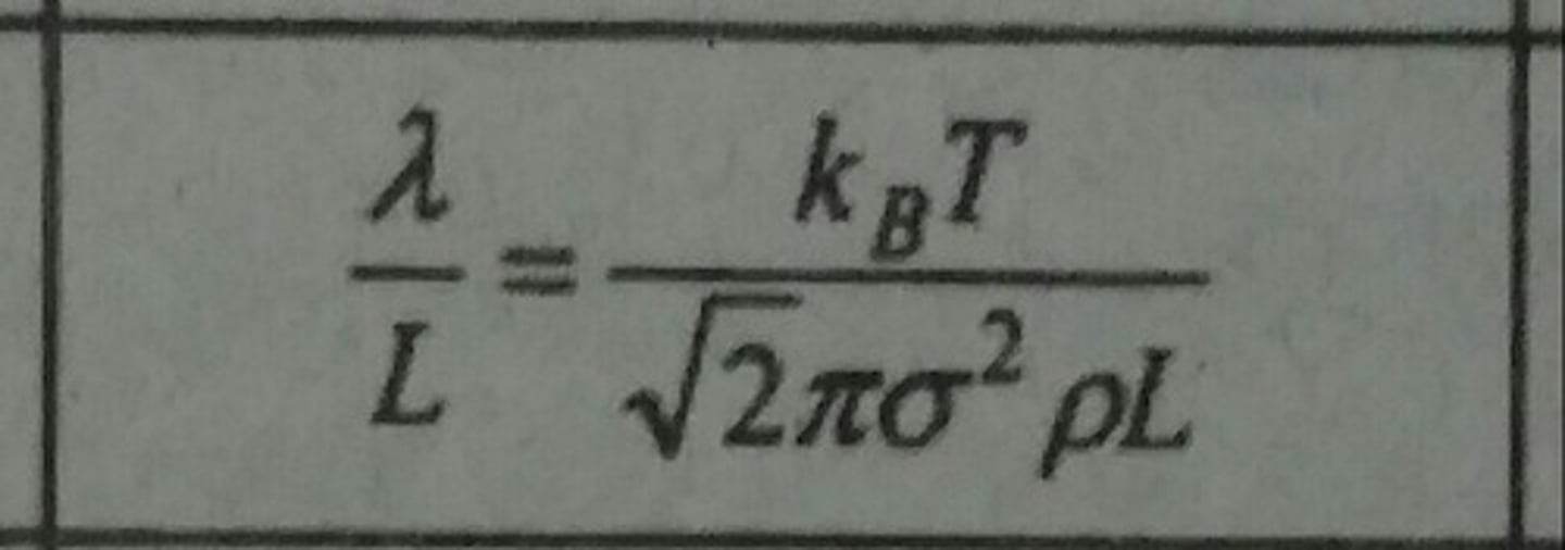 <p>Ratio of molecular mean free path to a physical length. Given eqn. is for ide gas.</p>