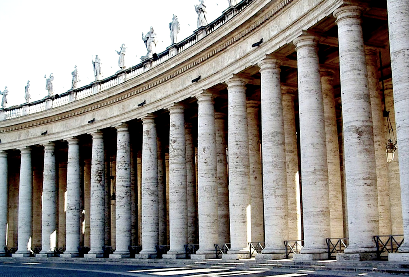<p>Row of columns to support roof</p>