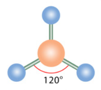 <p>m: trigonal planar e: trigonal planar</p>