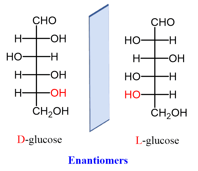 <p>The <strong>OH group on the chiral center farthest from the carbonyl</strong> is on the <strong>right</strong>. </p>