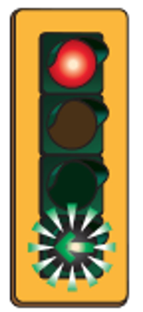 <p>yield to vehicles and pedestrians, then proceed carefully</p>