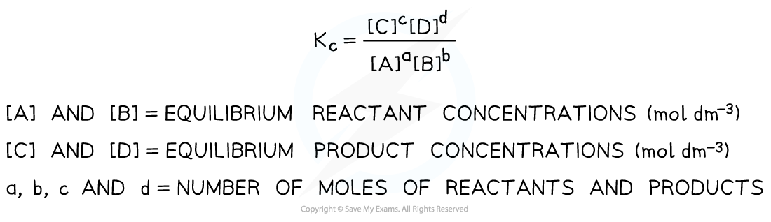 <p><strong>aA + bB ⇌ cC + dD</strong></p>